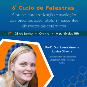 Síntese, caracterização e avaliação das propriedades fotoluminescentes de materiais cerâmicos - 6º Ciclo de palestras @ Web Conferência UFSC