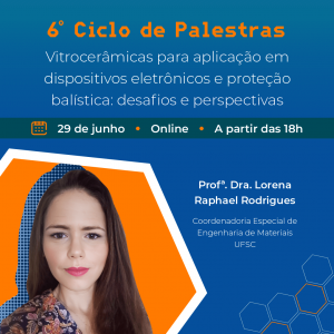 Vitrocerâmicas para aplicação em dispositivos eletrônicos e proteção balística: desafios e perspectivas - 6º Ciclo de palestras @ Web Conferência UFSC